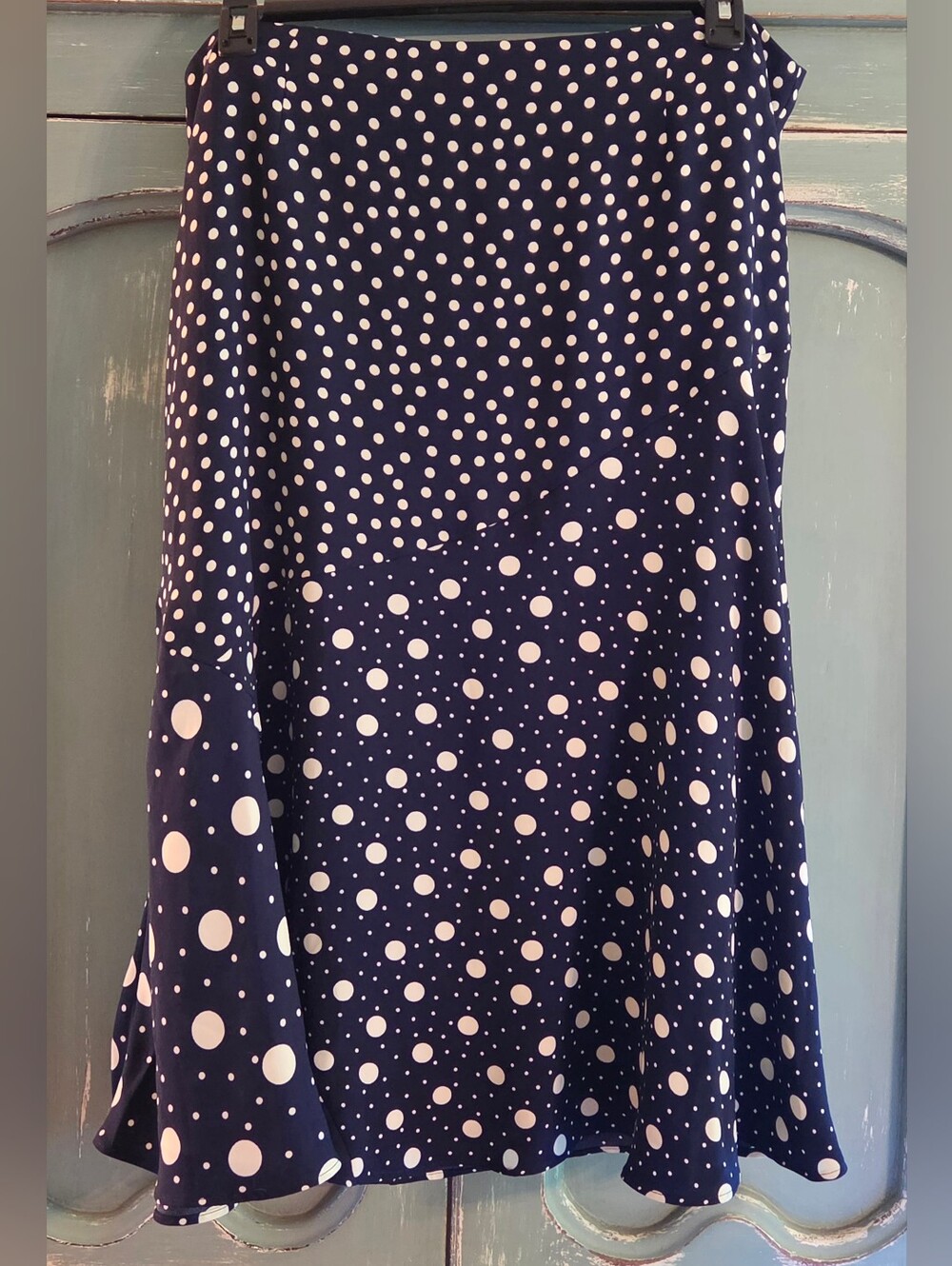 Boden Navy Polkadot Midi Skirt 16